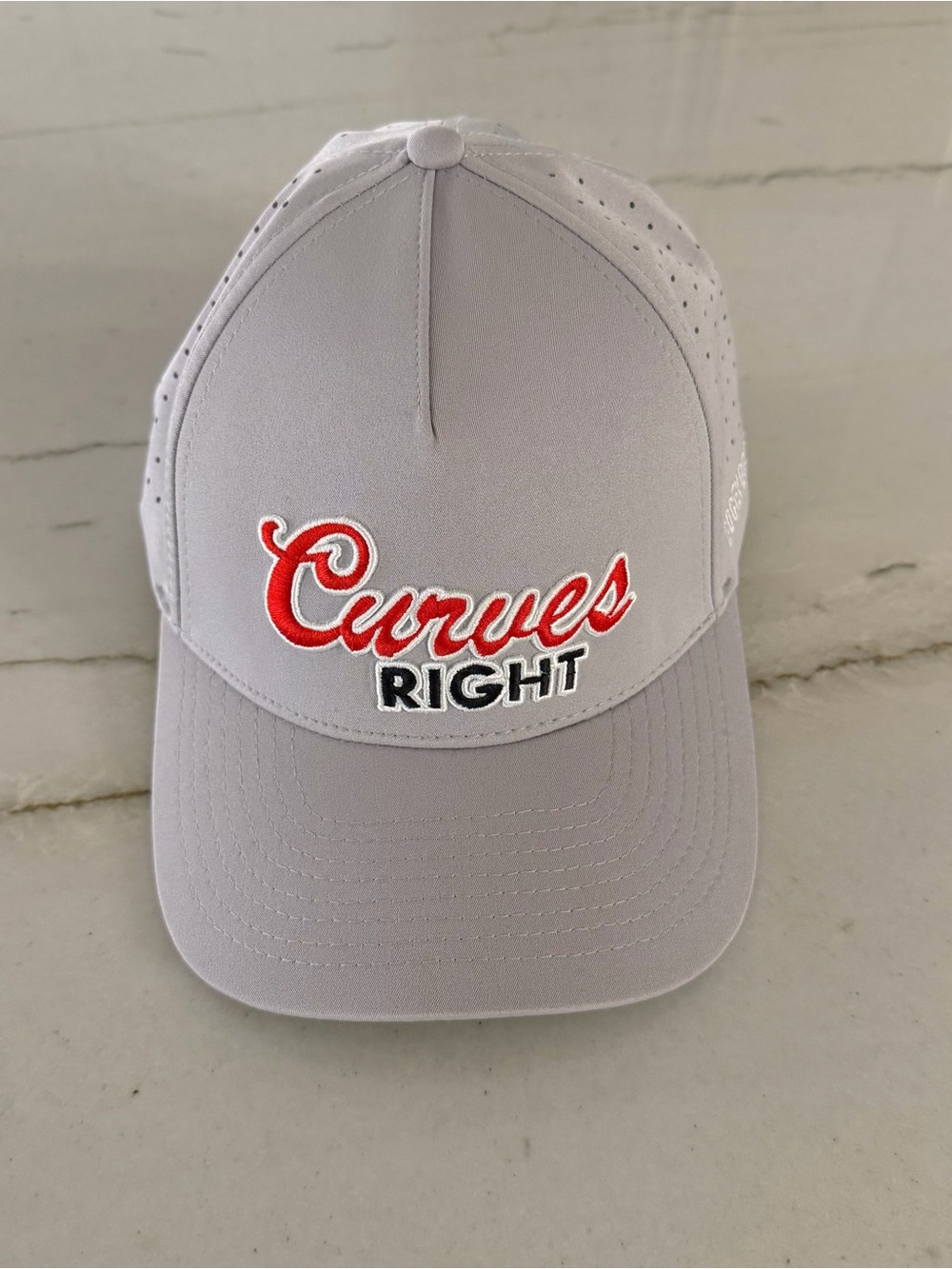 Curves Right Bogey Bros Golf Snapback Hat Performance Vented Gray Coors Beer